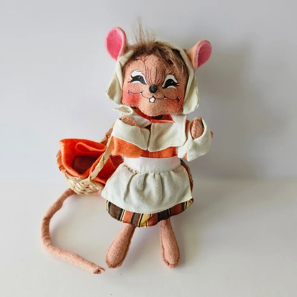 Annalee Dolls Thanksgiving Pilgrim Mouse Girl 6in Handpainted Felt Harvest Tooth
